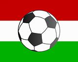 Flag of Hungary and soccer ball