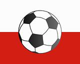 Flag of Poland and soccer ball