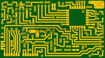 Electronic green circuit background - eps8