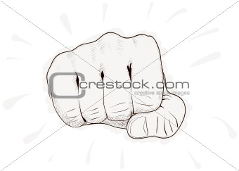 Vector simple drawing - fist on white background eps8