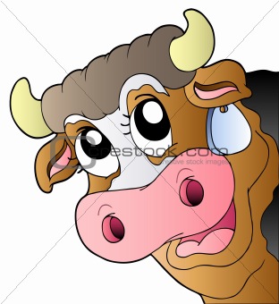 Cartoon lurking cow