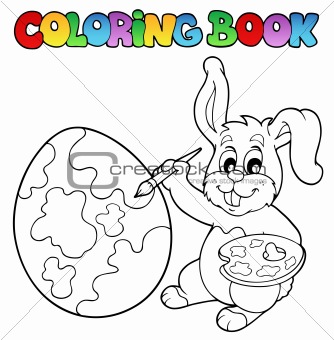 Coloring book with bunny artist