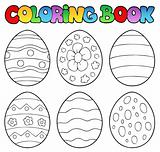 Coloring book with Easter eggs