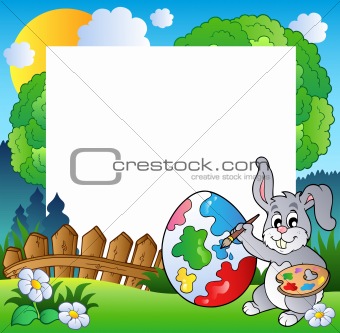 Easter frame with bunny artist