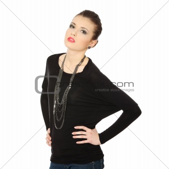 Beutiful teen  brunette with jewelery