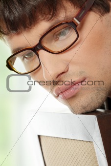 handsome man in glasses