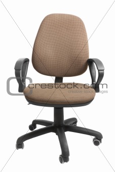 Office chair on wheels. Isolated object on a white background