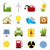 Clean energy icon set