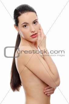 Beautiful young caucasian woman portrait