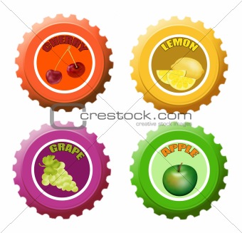 Fruit juice bottle caps
