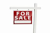 Home For Sale Real Estate Sign Isolated on a White Background with Clipping Path.