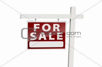 Home For Sale Real Estate Sign Isolated on a White Background with Clipping Path.
