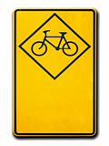 Yellow warning signs bicycle