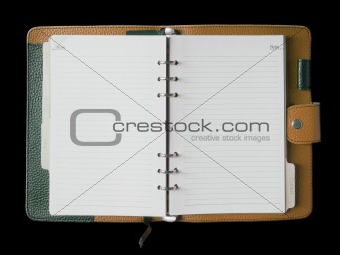 Brown leather cover binder notebook