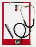 Clipboard with modern stethoscope