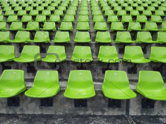 Orange seats on the stadium