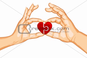 Couple forming Heart