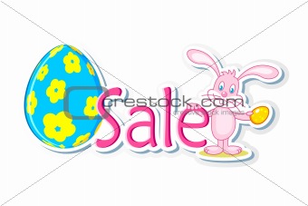 Easter Bunny with Sale Tag