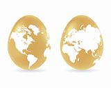 Eggs with global map pattern
