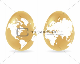 Eggs with global map pattern