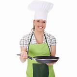 Young woman cooking healthy food 