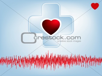 Heart and heartbeat symbol. EPS 8