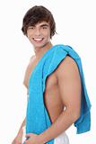 Young man in a towel.