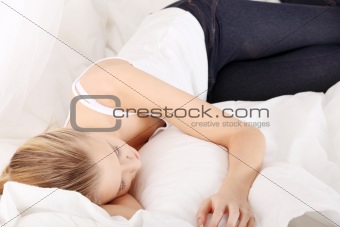 Cute young woman sleeping