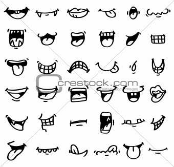 hand draw cartoon mouth icon