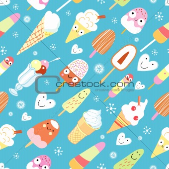 a pattern of funny ice cream
