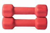 two red barbells