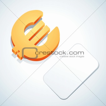 Euro sign and business card