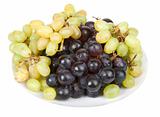 Plate with ripe grape