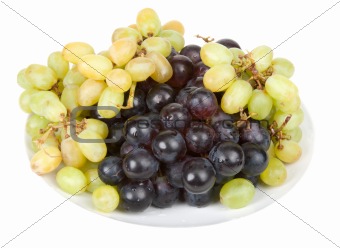 Plate with ripe grape