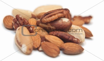Nut mix isolated on white background