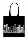 Cityscape, shopping bag design, urban art 