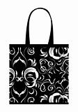 Shopping bag design, floral ornament