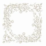 Sketch of floral frame for your design