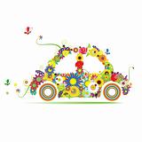 Floral car shape for your design