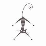 Funny grey striped cat for your design 