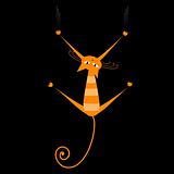 Funny orange striped cat for your design 