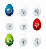 Easter eggs design, art trees