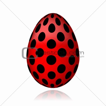 Red egg in black peas for your design