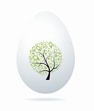 Easter egg white with art tree for your design