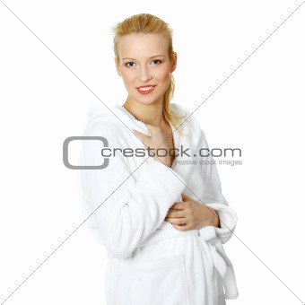 Young beautiful blond caucasian woman