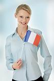 Young woman with France flag