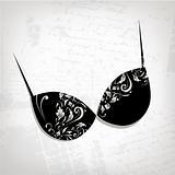 Female bra, floral ornament for your design