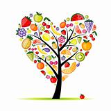 Energy fruit tree heart shape for your design 