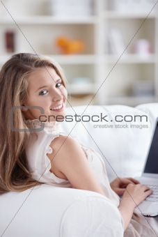 Pretty girl with laptop
