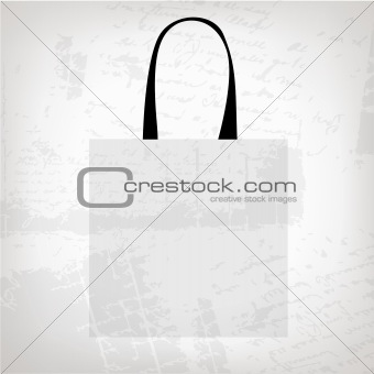 Shopping bag isolated on grunge background for your design 